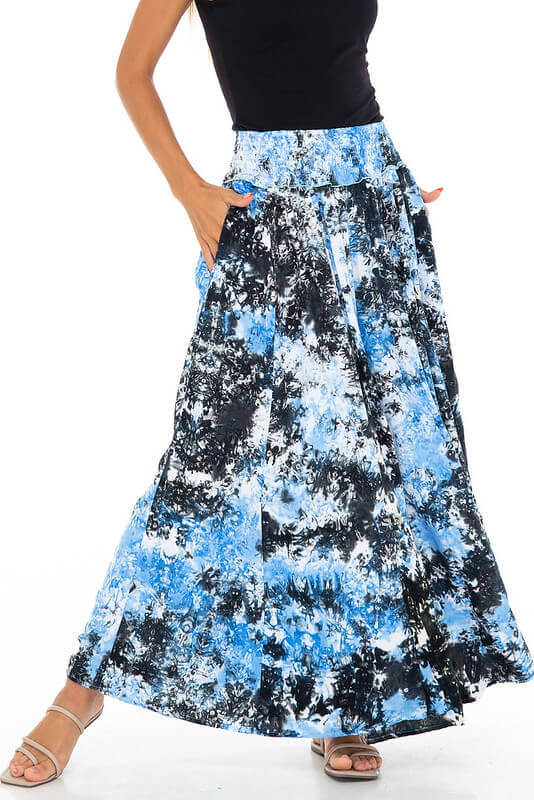 SHU-SHI Flowy Palazzo Pants for Women - Wide Leg, Elastic Waistband, Layered Style, Side Pockets - Love ShuShi