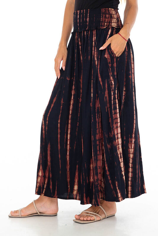 SHU-SHI Flowy Palazzo Pants for Women - Wide Leg, Elastic Waistband, Layered Style, Side Pockets - Love ShuShi