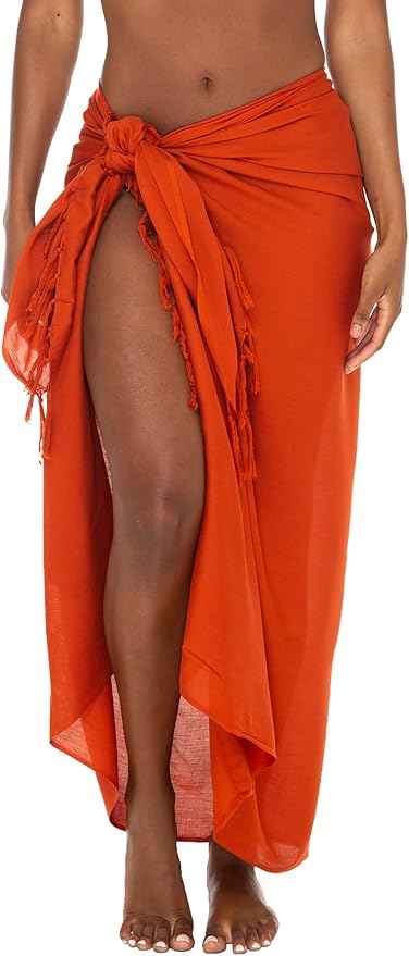 Solid Sarong Wrap - Beach Cover-Up Skirt by SHU-SHI