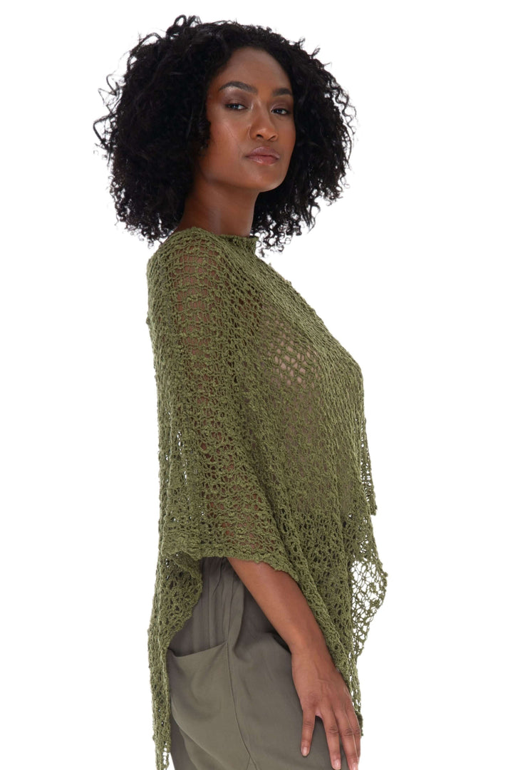 Open-Knit Popcorn Poncho - Lightweight Cover-Up by SHU-SHI - Love ShuShi