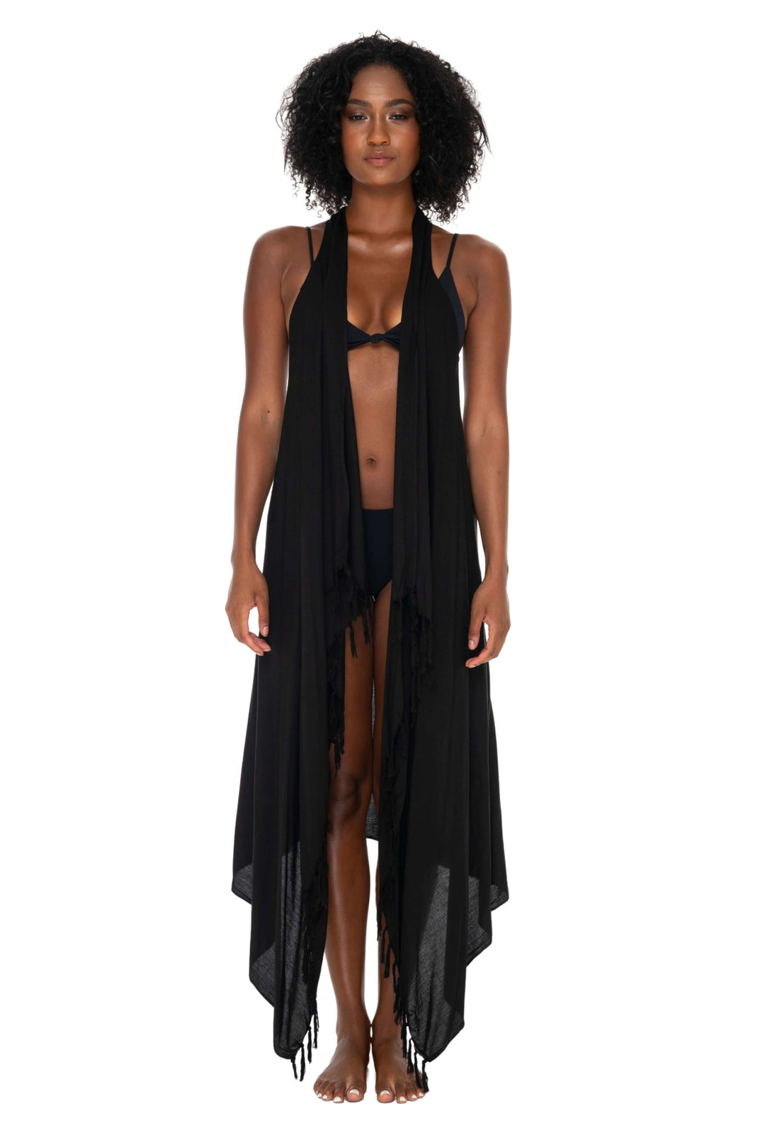 Lightweight Long Sarong Vest Kimono Beach Cover-Up - Love ShuShi