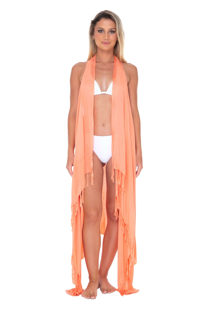 Lightweight Long Sarong Vest Kimono Beach Cover-Up - Love ShuShi