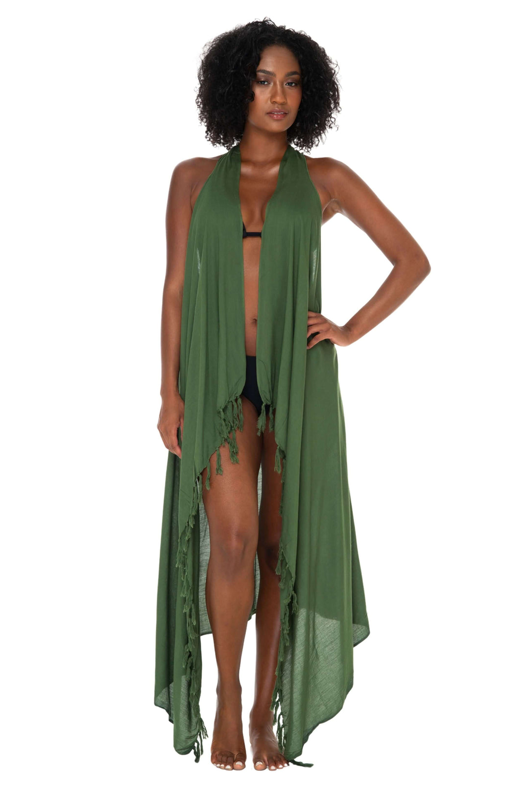 Lightweight Long Sarong Vest Kimono Beach Cover-Up - Love ShuShi