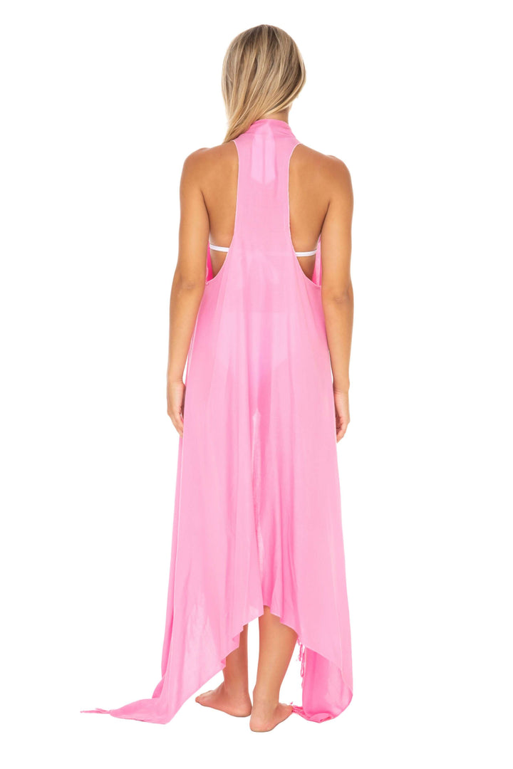 Lightweight Long Sarong Vest Kimono Beach Cover-Up - Love ShuShi