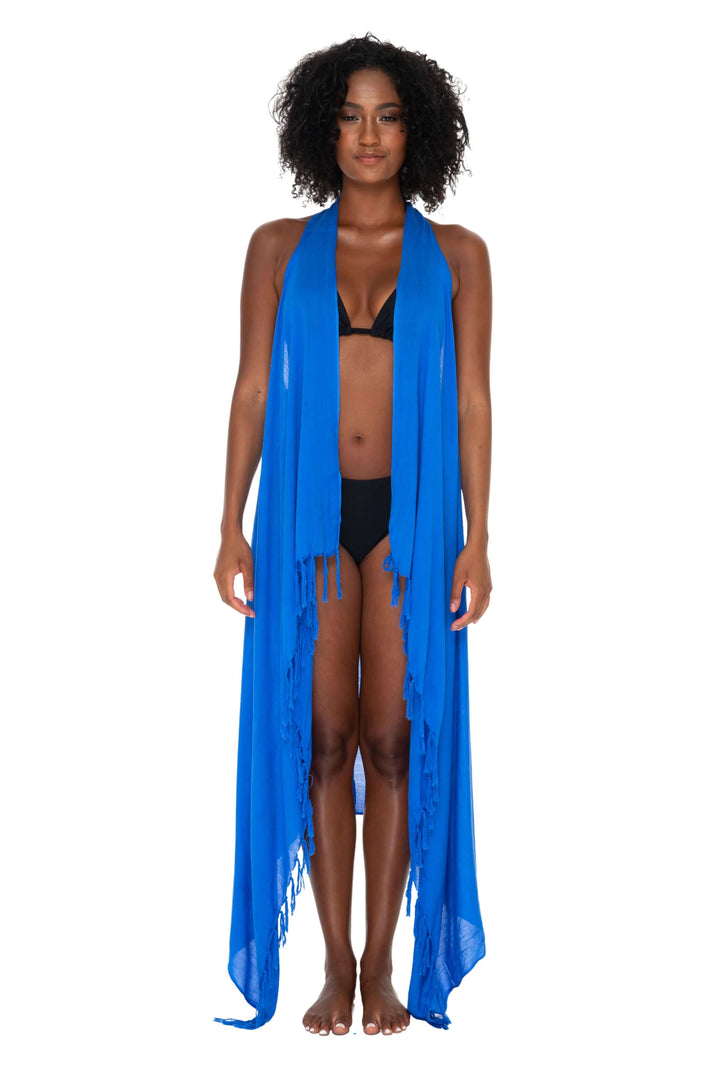 Lightweight Long Sarong Vest Kimono Beach Cover-Up - Love ShuShi