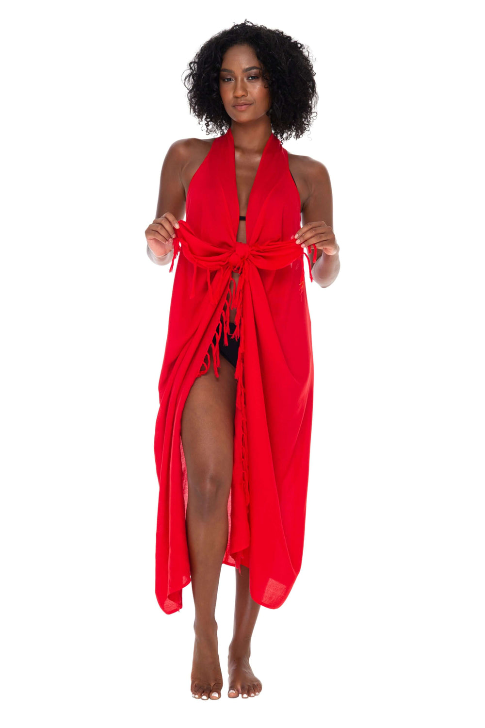 Lightweight Long Sarong Vest Kimono Beach Cover-Up - Love ShuShi