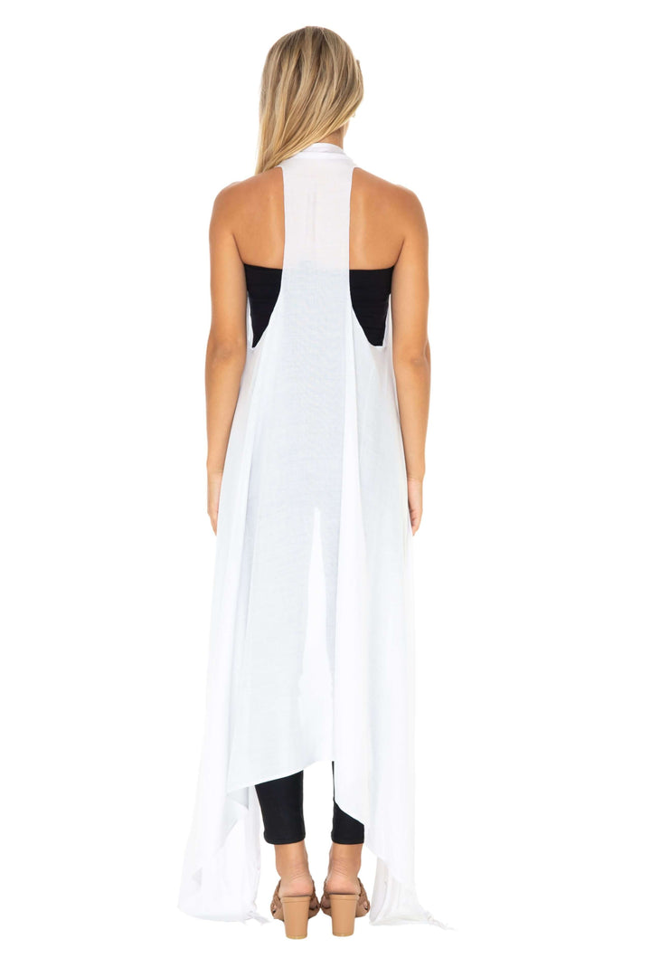 Lightweight Long Sarong Vest Kimono Beach Cover-Up - Love ShuShi