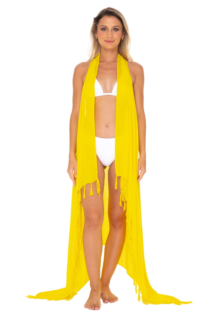 Lightweight Long Sarong Vest Kimono Beach Cover-Up - Love ShuShi