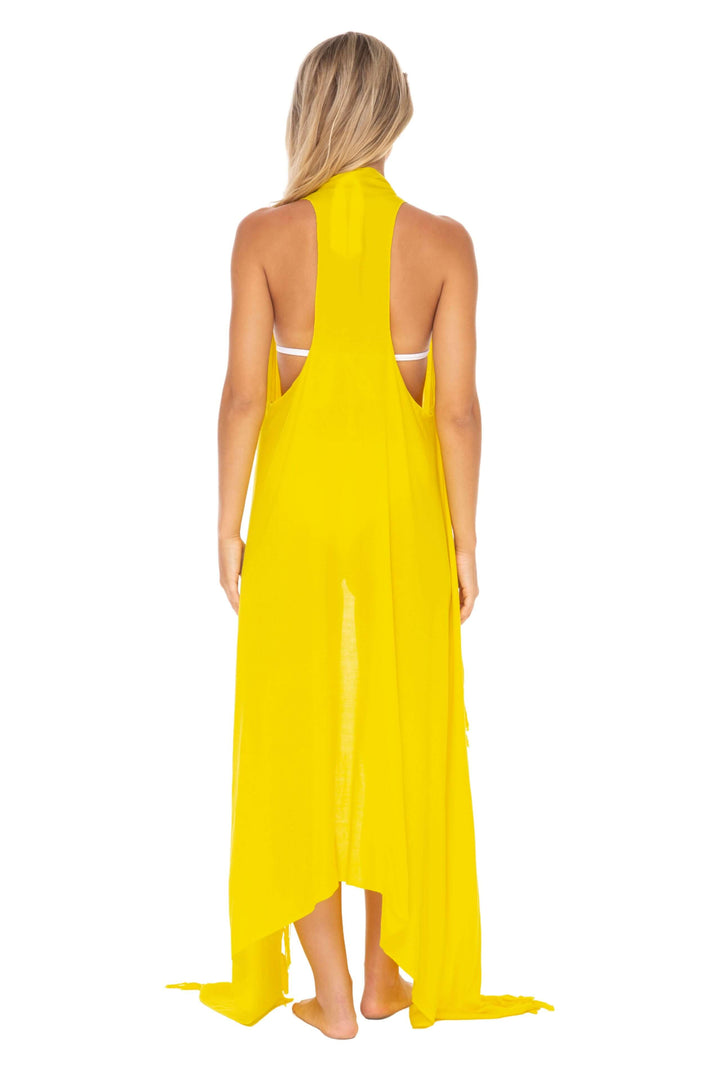 Lightweight Long Sarong Vest Kimono Beach Cover-Up - Love ShuShi