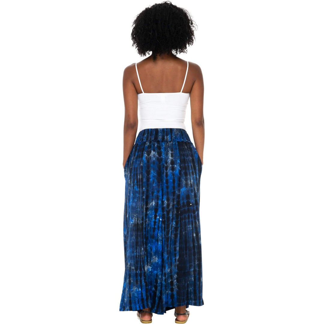 SHU-SHI Flowy Palazzo Pants for Women - Wide Leg, Elastic Waistband, Layered Style, Side Pockets - Love ShuShi