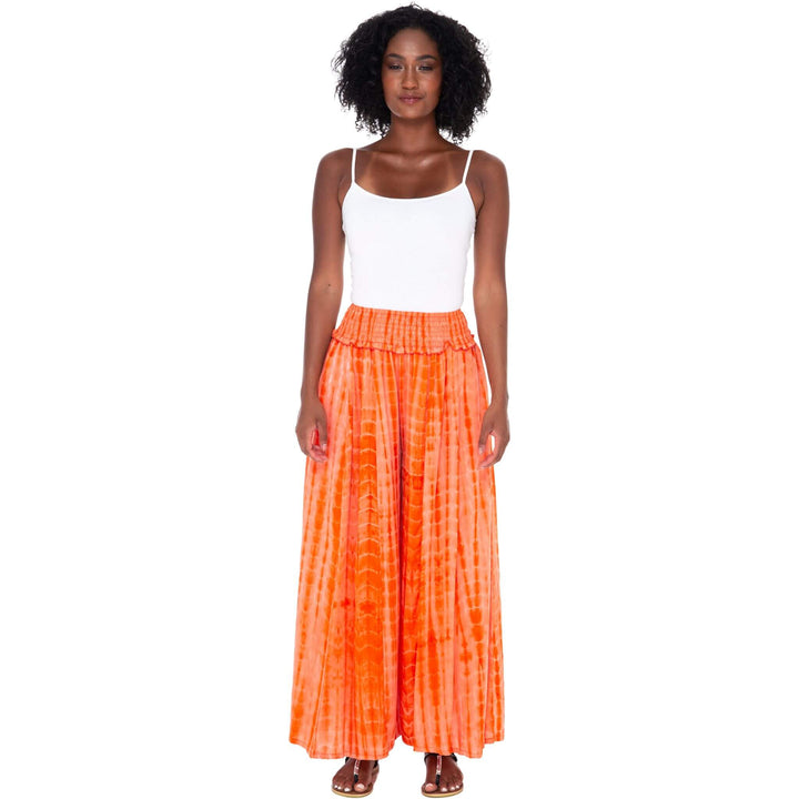 SHU-SHI Flowy Palazzo Pants for Women - Wide Leg, Elastic Waistband, Layered Style, Side Pockets - Love ShuShi