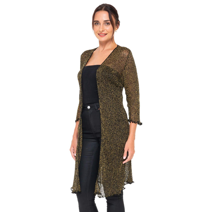 Dressy Metallic Poncho for Women Lightweight Sparkly Evening Cover Up -  by SHU-SHI - Love ShuShi