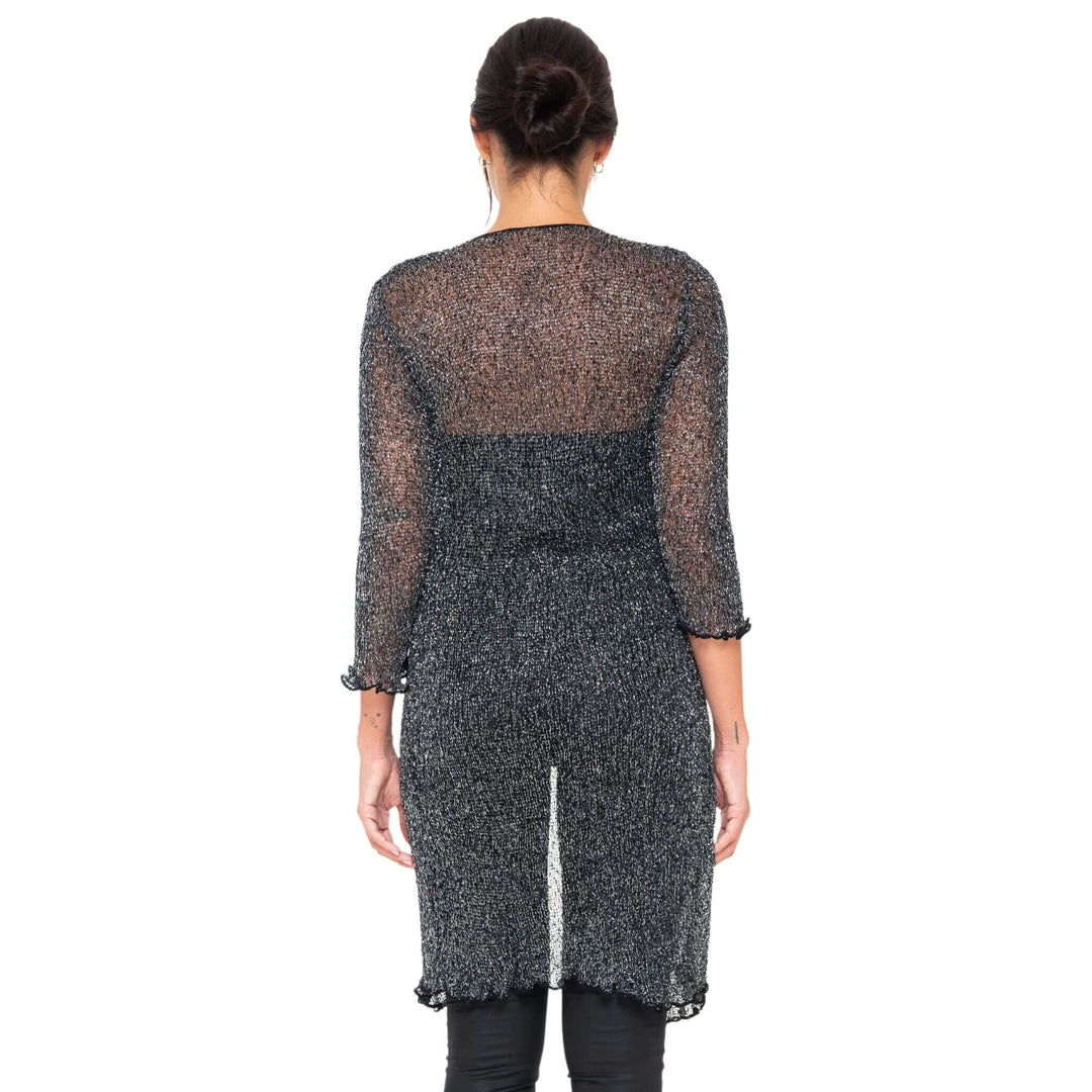 Dressy Metallic Poncho for Women Lightweight Sparkly Evening Cover Up -  by SHU-SHI - Love ShuShi