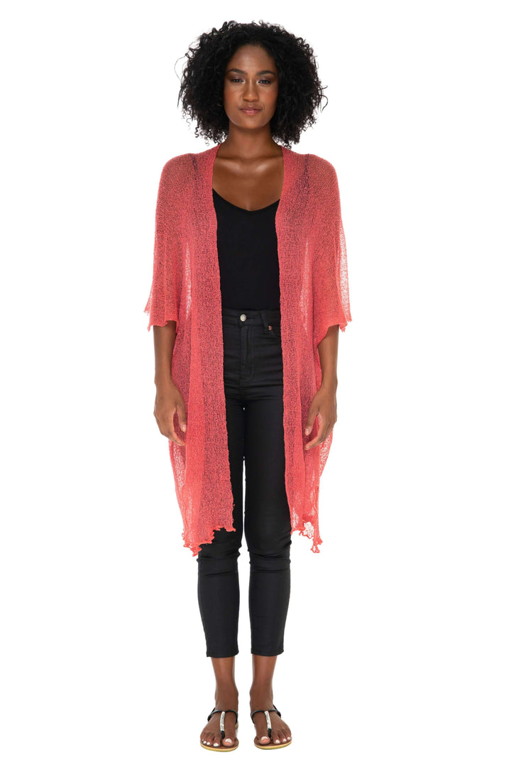 Wide Sheer Kimono Cardigan - Open Front Cover-Up by SHU-SHI - Love ShuShi