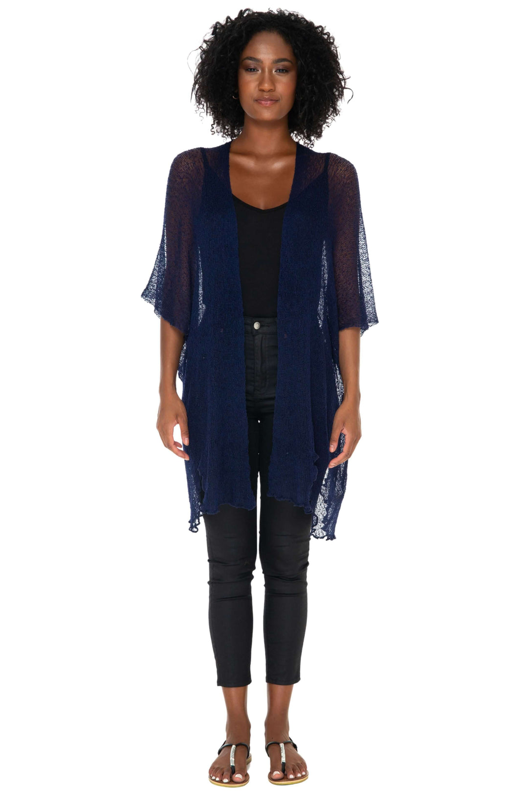 Wide Sheer Kimono Cardigan - Open Front Cover-Up by SHU-SHI - Love ShuShi