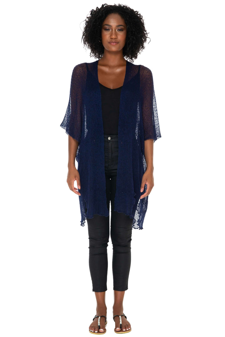 Wide Sheer Kimono Cardigan - Open Front Cover-Up by SHU-SHI - Love ShuShi