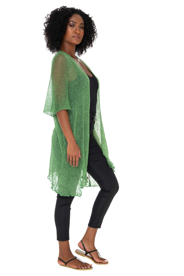 Wide Sheer Kimono Cardigan - Open Front Cover-Up by SHU-SHI - Love ShuShi