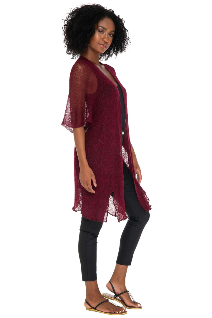 Wide Sheer Kimono Cardigan - Open Front Cover-Up by SHU-SHI - Love ShuShi