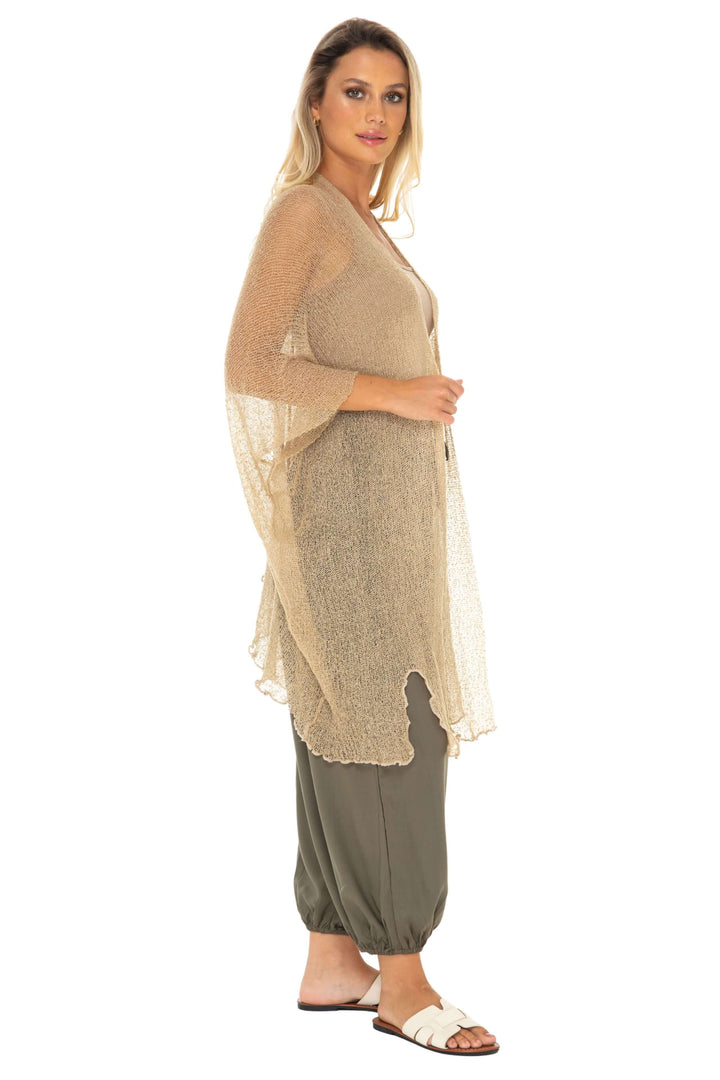 Wide Sheer Kimono Cardigan - Open Front Cover-Up by SHU-SHI - Love ShuShi