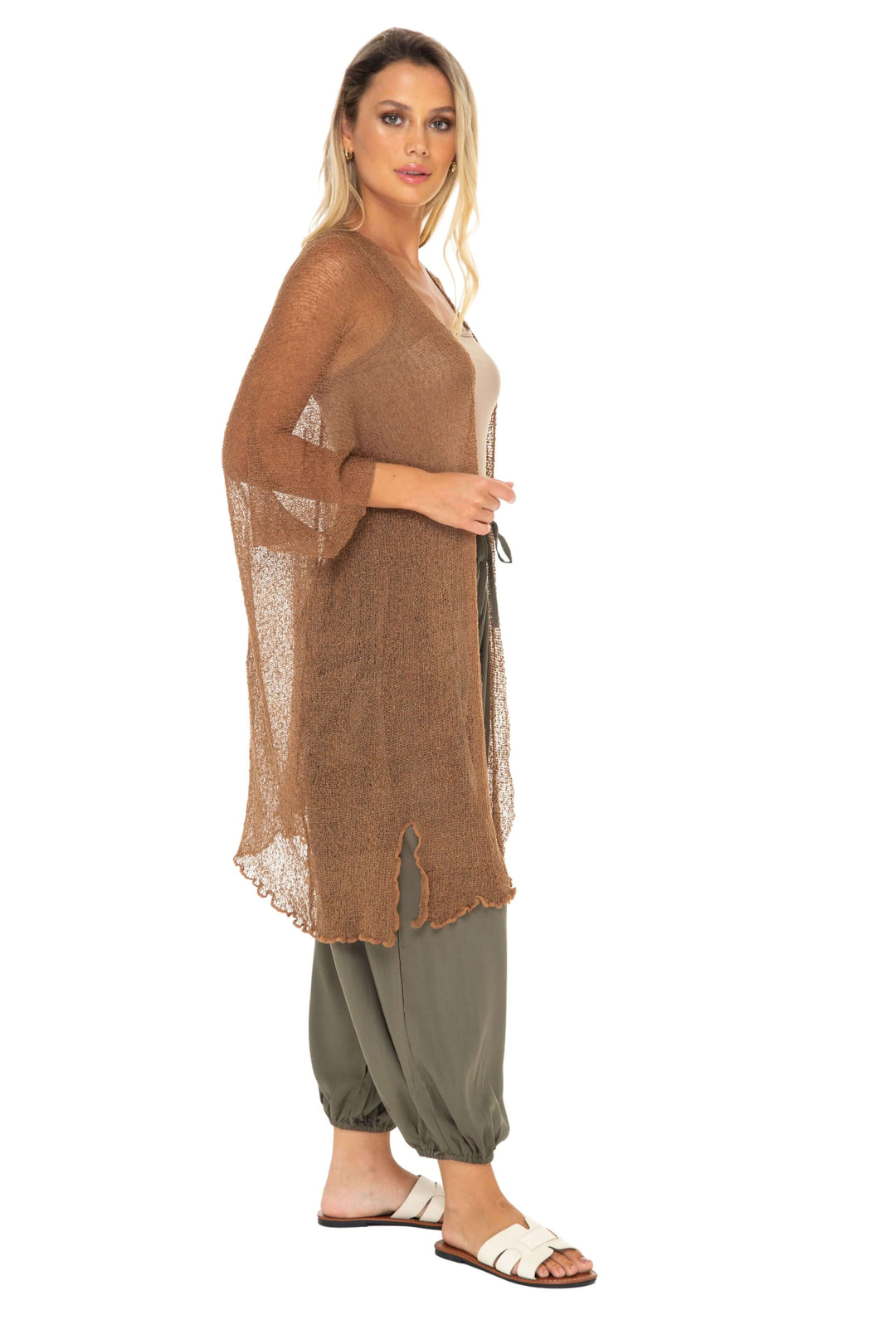 Wide Sheer Kimono Cardigan - Open Front Cover-Up by SHU-SHI - Love ShuShi
