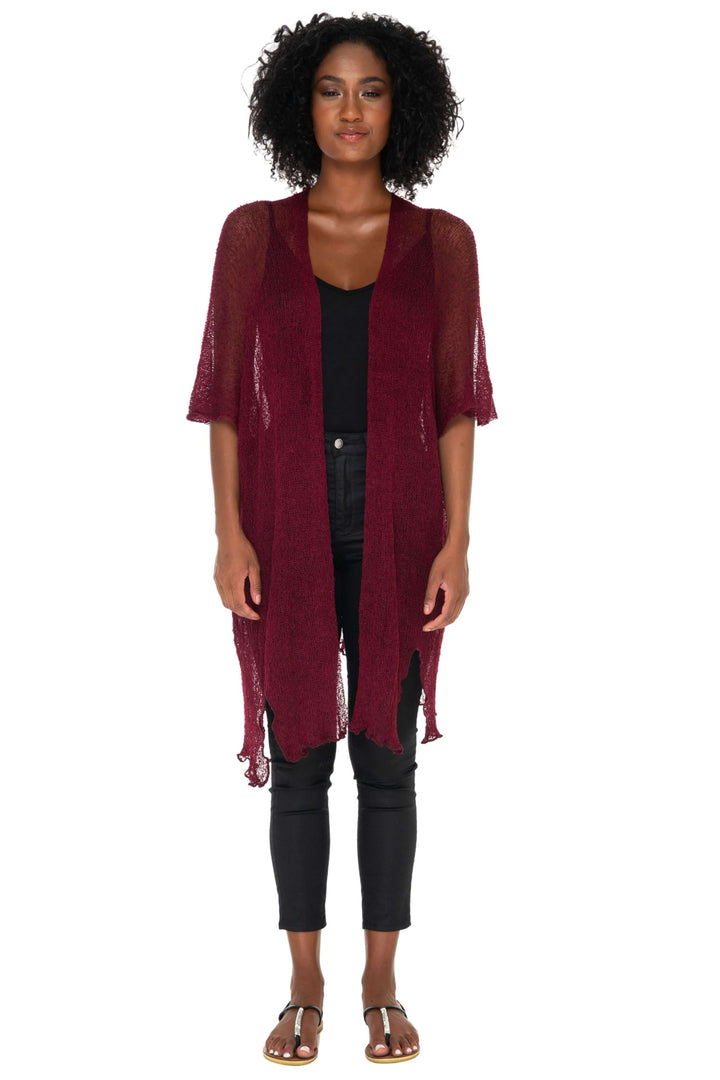 Wide Sheer Kimono Cardigan - Open Front Cover-Up by SHU-SHI - Love ShuShi