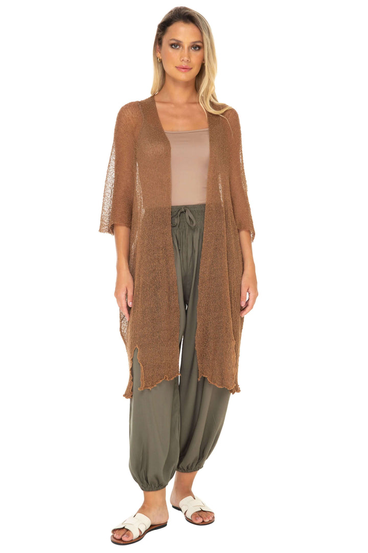 Wide Sheer Kimono Cardigan - Open Front Cover-Up by SHU-SHI - Love ShuShi