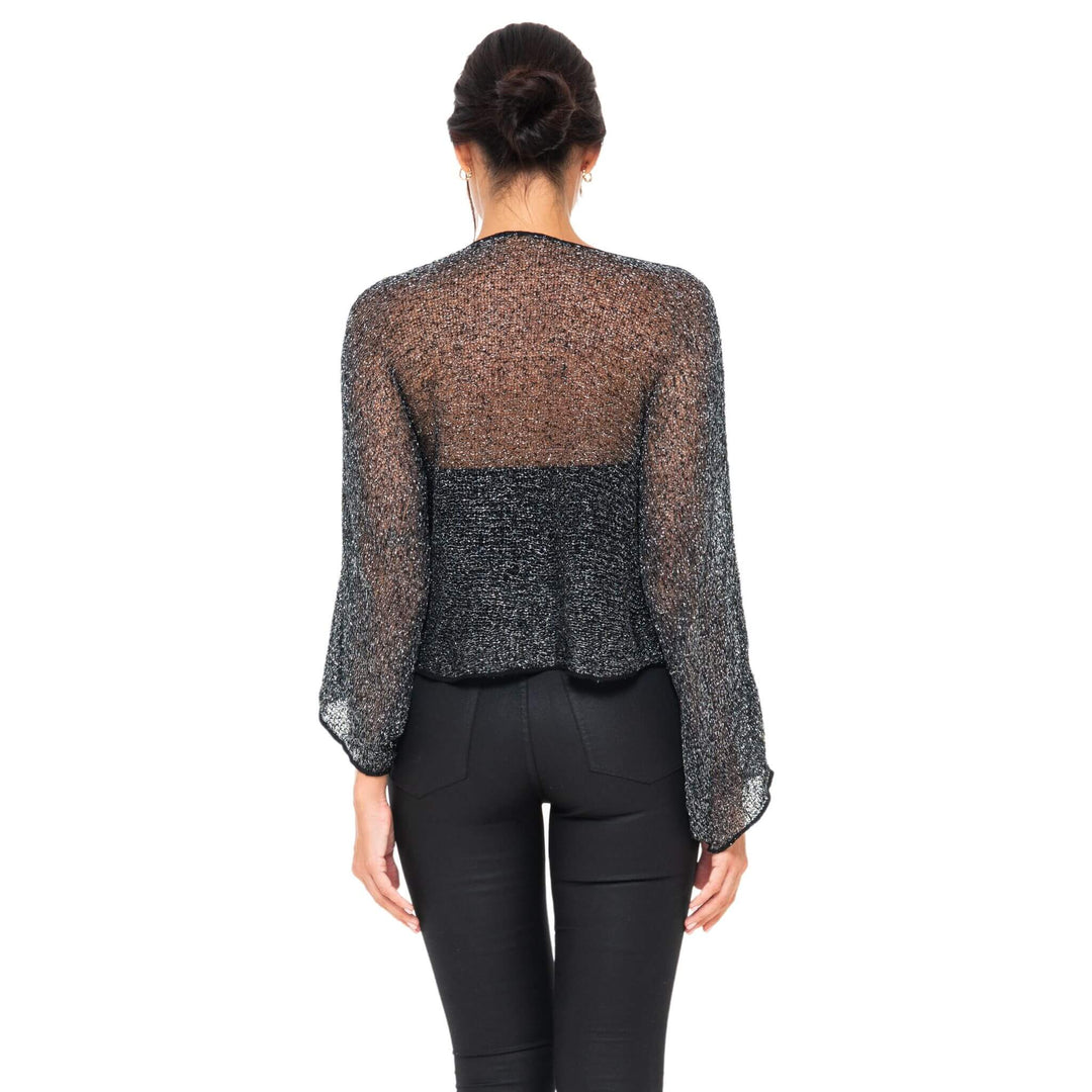 Sheer Knit Batwing Poncho - Lightweight Layer by SHU-SHI - Love ShuShi