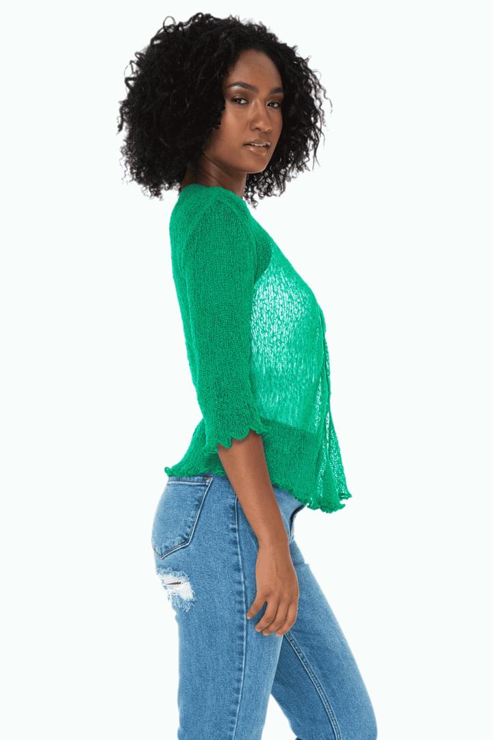 Sheer Shrug - Lightweight Knit Cardigan by SHU-SHI