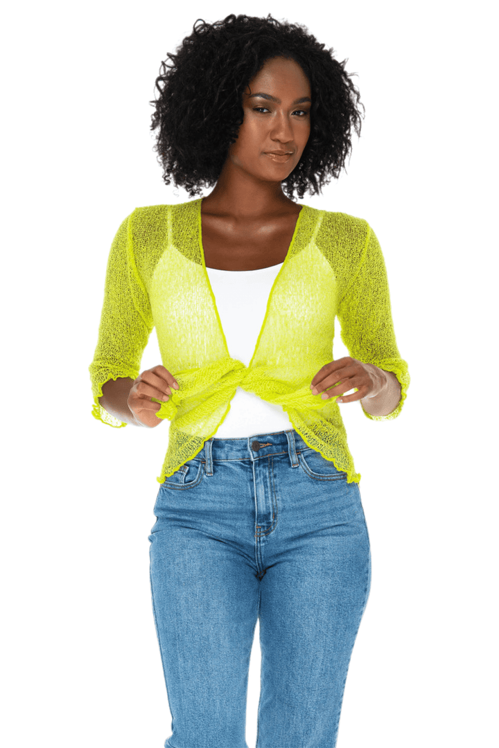 Sheer Shrug - Lightweight Knit Cardigan by SHU-SHI