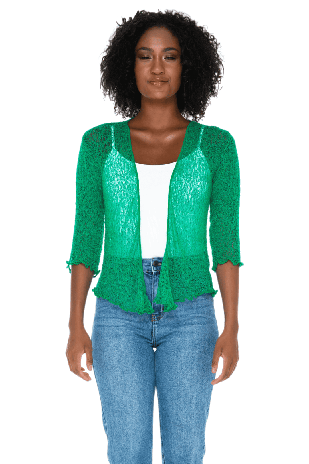 Sheer Shrug - Lightweight Knit Cardigan by SHU-SHI