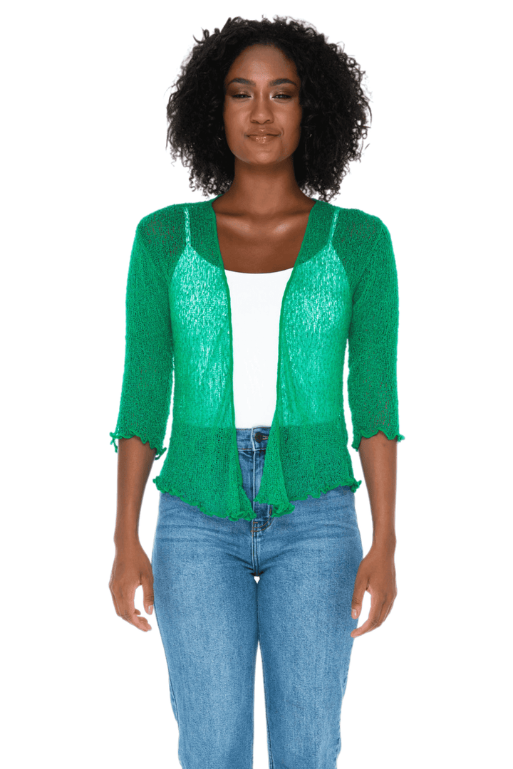 Sheer Shrug - Lightweight Knit Cardigan by SHU-SHI
