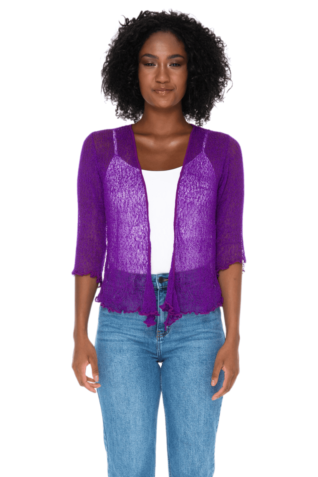 Sheer Shrug - Lightweight Knit Cardigan by SHU-SHI