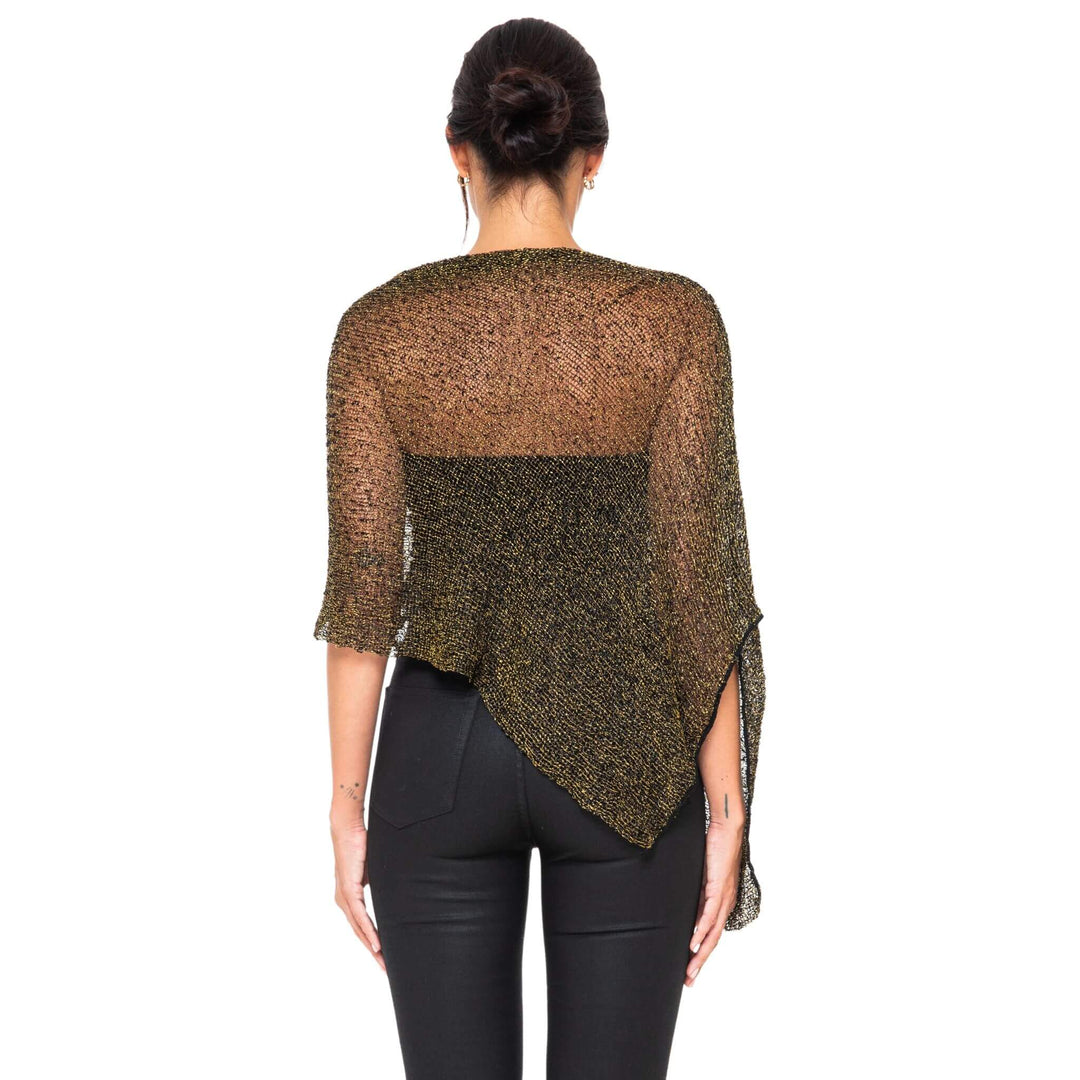 Sheer Knit Poncho Shrug - Lightweight Cover-Up by SHU-SHI - Love ShuShi
