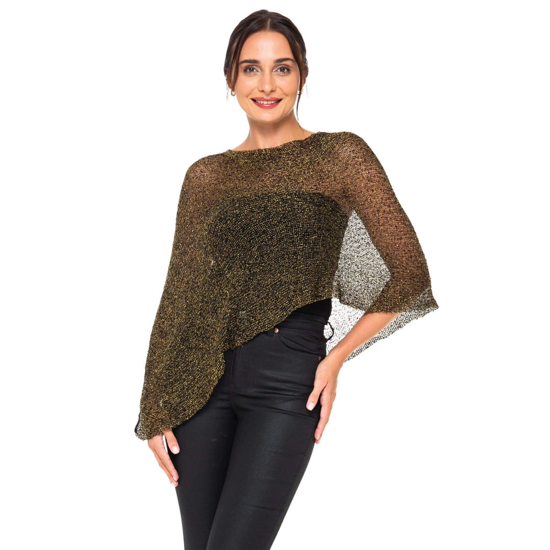 Sheer Knit Poncho Shrug - Lightweight Cover-Up by SHU-SHI - Love ShuShi