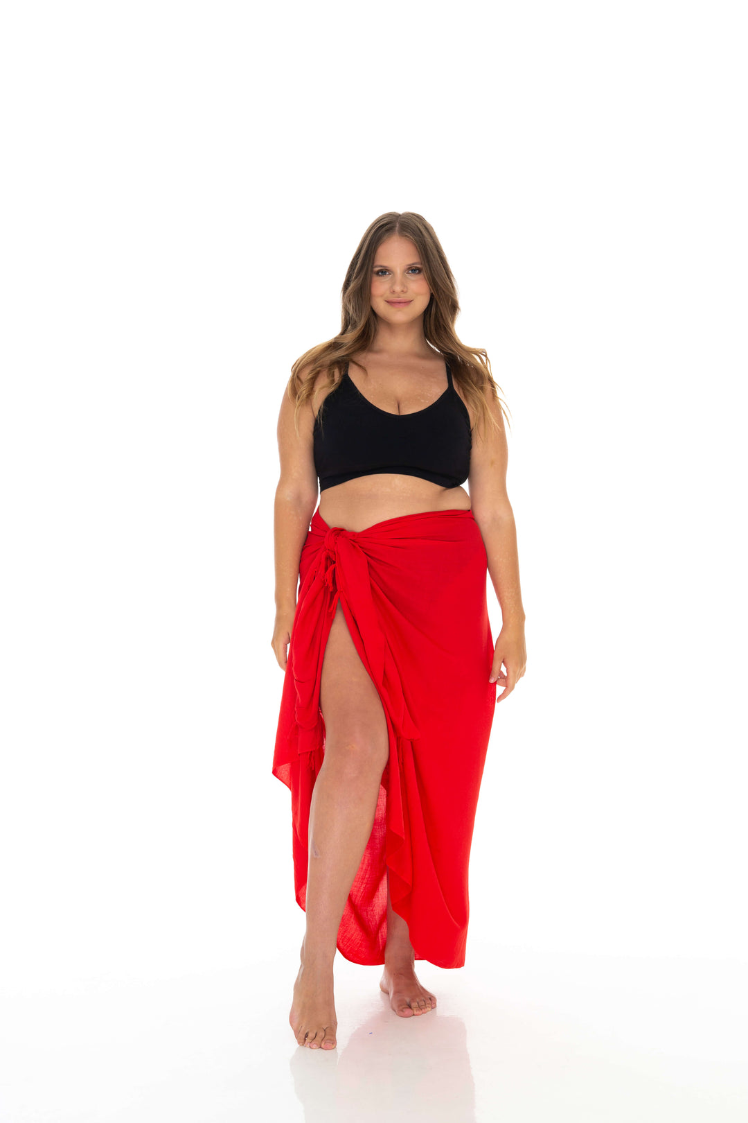 Plus Size Solid Sarong Wrap - Beach Cover-Up Skirt by SHU-SHI - Love ShuShi