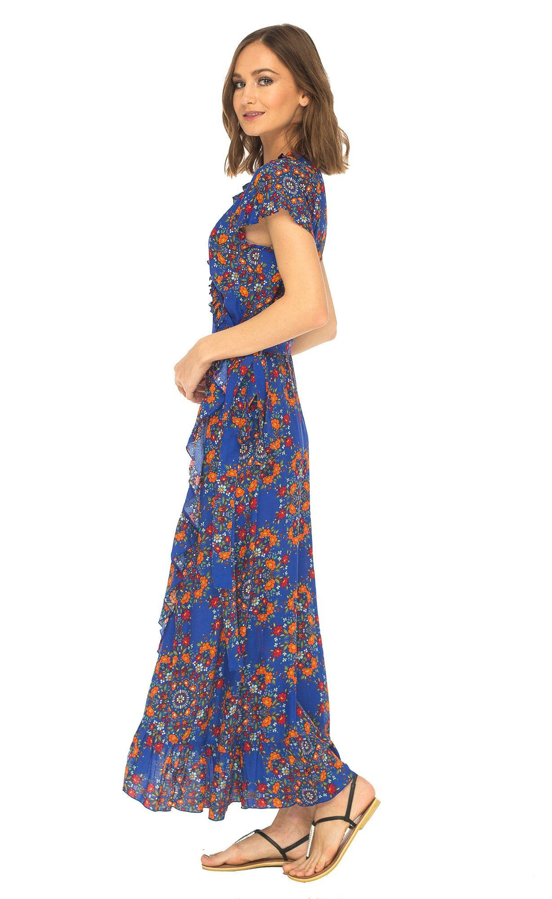 long wrap dress evening summer PRETTYGARDEN Women's Summer Maxi Dress Casual Wrap Floral Boho Short S