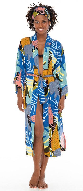 Jungle Bloom Kimono - Tropical Swimwear Beach Robe – Love ShuShi