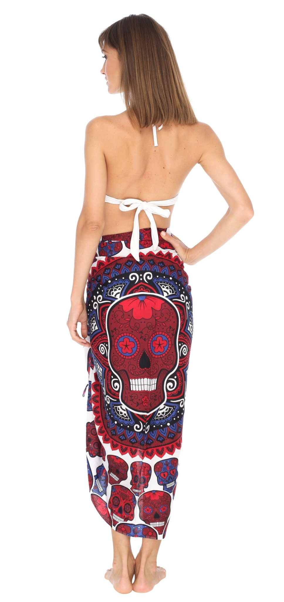 Sugar Skull Long Sarong with Fringe - Love ShuShi