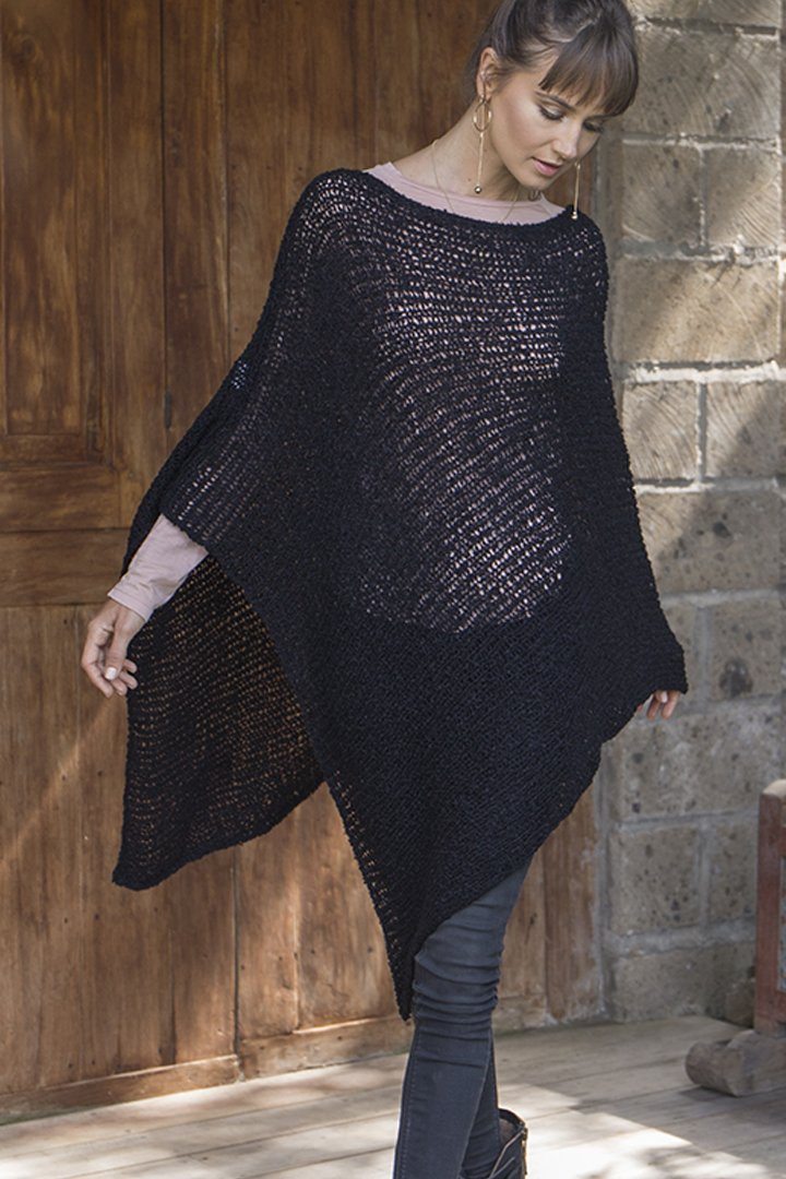 SHU-SHI Womens Cozy Poncho Shrug Lightweight Knit Pullover Sweater Top Coverup Shawl - Love ShuShi