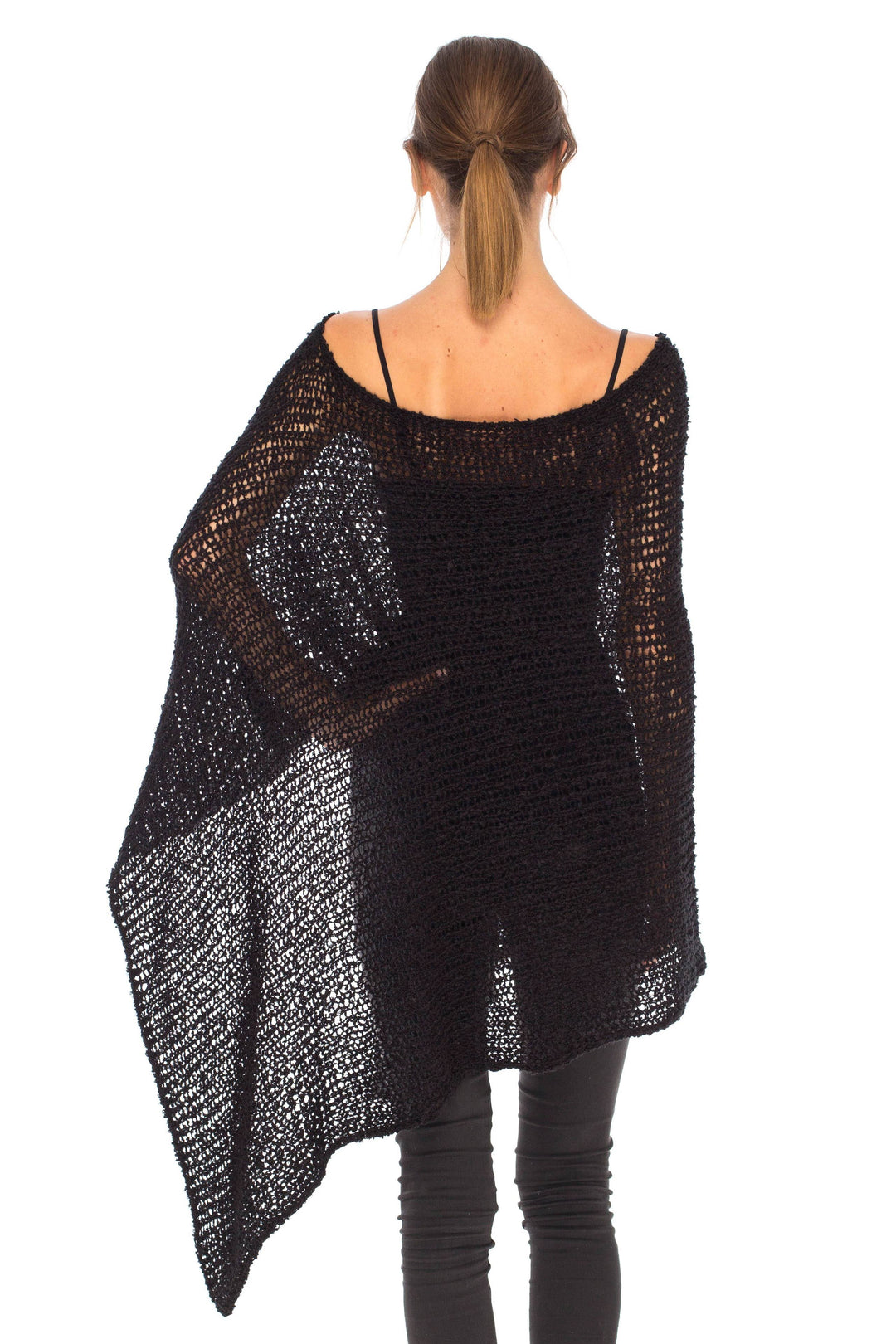 SHU-SHI Womens Cozy Poncho Shrug Lightweight Knit Pullover Sweater Top Coverup Shawl - Love ShuShi