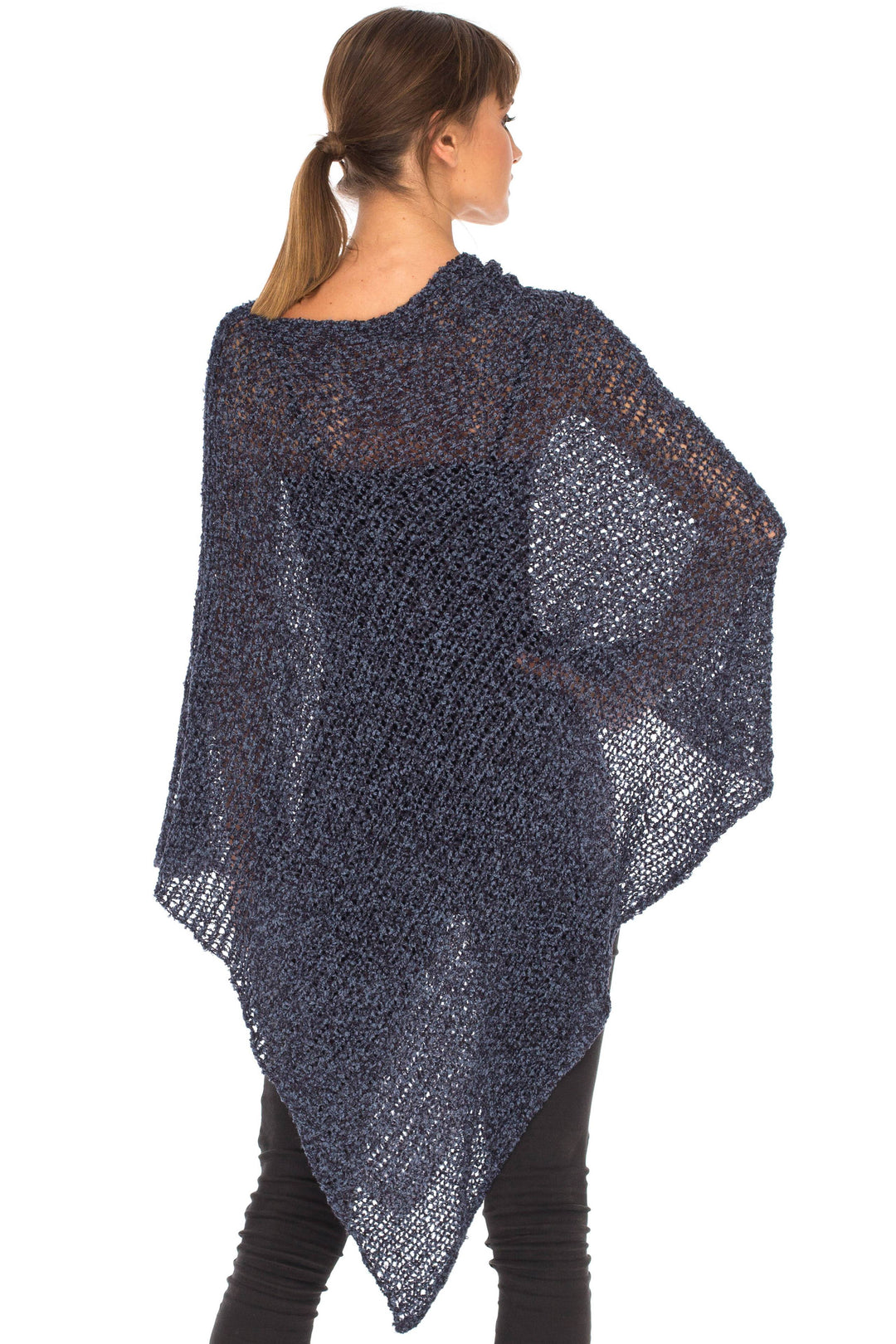 SHU-SHI Womens Cozy Poncho Shrug Lightweight Knit Pullover Sweater Top Coverup Shawl - Love ShuShi
